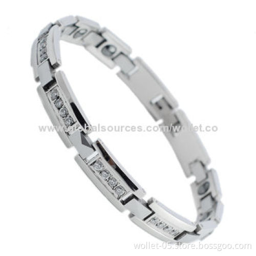 Fashion Magnetic Bracelet, Made of Tungsten with High-polished, Accept Customization
